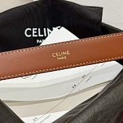 Fortok Celine Arc de Triomphe Double-sided Calfskin Belt Brown Gold Buckle - 6