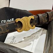 Fortok Celine Arc de Triomphe Double-sided Calfskin Belt Brown Gold Buckle - 4