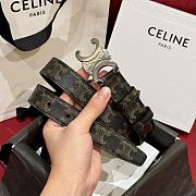 Fortok Celine Arc de Triomphe Double-sided Calfskin Belt Brown Silver Buckle - 4