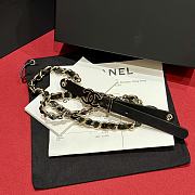 Fortok Chanel Waist Chain Calfskin Belt Black - 2