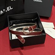 Fortok Chanel Zipper Belt Burgundy  - 1