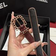 Fortok Chanel Zipper Belt Burgundy  - 6