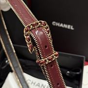 Fortok Chanel Zipper Belt Burgundy  - 4