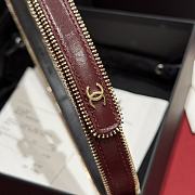 Fortok Chanel Zipper Belt Burgundy  - 3