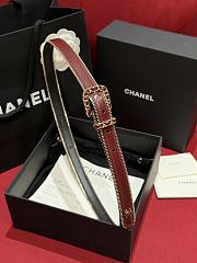 Fortok Chanel Zipper Belt Burgundy  - 2