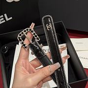 Fortok Chanel Zipper Belt Black Silver Buckle - 6
