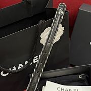 Fortok Chanel Zipper Belt Black Silver Buckle - 5