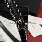 Fortok Chanel Zipper Belt Black Silver Buckle - 4
