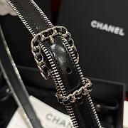 Fortok Chanel Zipper Belt Black Silver Buckle - 3