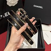 Fortok Chanel Zipper Belt Black Gold Buckle - 5