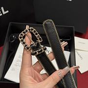 Fortok Chanel Zipper Belt Black Gold Buckle - 4