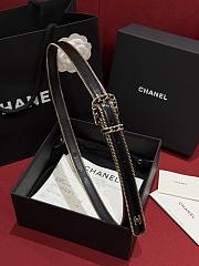 Fortok Chanel Zipper Belt Black Gold Buckle - 2