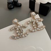 Fortok Chanel Half Pearl And Half Diamond Earrings - 1