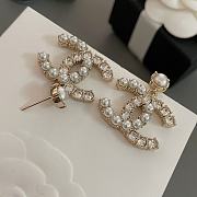 Fortok Chanel Half Pearl And Half Diamond Earrings - 5