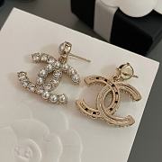 Fortok Chanel Half Pearl And Half Diamond Earrings - 4