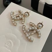 Fortok Chanel Half Pearl And Half Diamond Earrings - 2