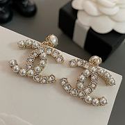 Fortok Chanel Half Pearl And Half Diamond Earrings - 3