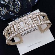 Fortok Chanel Fragrant Gold Full Diamond Letter Open Bracelet - 1