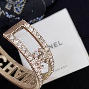 Fortok Chanel Fragrant Gold Full Diamond Letter Open Bracelet - 5