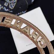 Fortok Chanel Fragrant Gold Full Diamond Letter Open Bracelet - 4