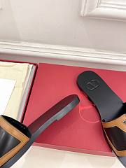 Fortok Valentino Garavani Viva Superstar Leather Slides Black & Brown - 5