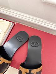 Fortok Valentino Garavani Viva Superstar Leather Slides Black & Brown - 4