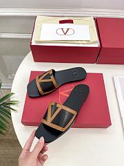 Fortok Valentino Garavani Viva Superstar Leather Slides Black & Brown - 2