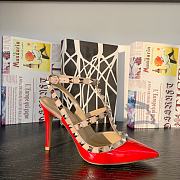 Fortok Valentino Red Patent Rockstud Caged Pump - 3