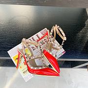 Fortok Valentino Red Patent Rockstud Caged Pump - 5