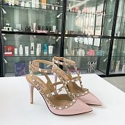 Fortok Valentino Pink Patent Rockstud Caged Pump - 1