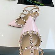 Fortok Valentino Pink Patent Rockstud Caged Pump - 6