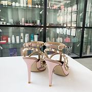 Fortok Valentino Pink Patent Rockstud Caged Pump - 5