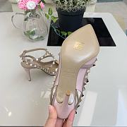 Fortok Valentino Pink Patent Rockstud Caged Pump - 4
