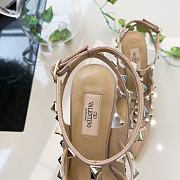 Fortok Valentino Beige Patent Rockstud Caged Pump - 5
