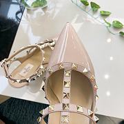 Fortok Valentino Beige Patent Rockstud Caged Pump - 3