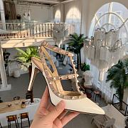 Fortok Valentino White Patent Rockstud Caged Pump - 5