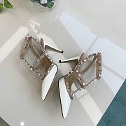 Fortok Valentino White Patent Rockstud Caged Pump - 4