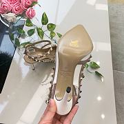 Fortok Valentino White Patent Rockstud Caged Pump - 3