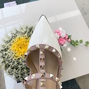 Fortok Valentino White Patent Rockstud Caged Pump - 2