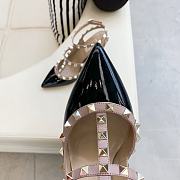 Fortok Valentino Black Patent Rockstud Caged Pump - 4