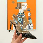 Fortok Valentino Black Patent Rockstud Caged Pump - 3