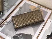 Fortok Dior Gold Metallic Patent Micro-Cannage Lady Dior Croisiere Chain Wallet 21cm - 6