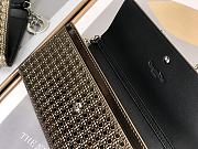 Fortok Dior Gold Metallic Patent Micro-Cannage Lady Dior Croisiere Chain Wallet 21cm - 3
