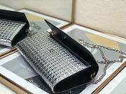 Fortok Dior Silver Metallic Patent Micro-Cannage Lady Dior Croisiere Chain Wallet 21cm - 6