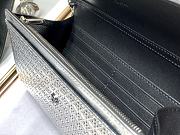 Fortok Dior Silver Metallic Patent Micro-Cannage Lady Dior Croisiere Chain Wallet 21cm - 4