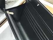 Fortok Dior Black Metallic Patent Micro-Cannage Lady Dior Croisiere Chain Wallet 21cm - 3
