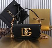 Fortok Dolce & Gabbana Black Leather Top Handle Bag 11x19x5cm  - 1