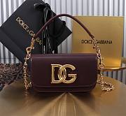 Fortok Dolce & Gabbana Burgundy Leather Top Handle Bag 11x19x5cm  - 1
