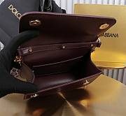 Fortok Dolce & Gabbana Burgundy Leather Top Handle Bag 11x19x5cm  - 2