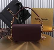 Fortok Dolce & Gabbana Burgundy Leather Top Handle Bag 11x19x5cm  - 4
